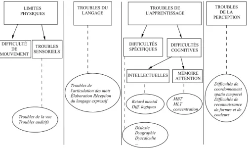 Figure 2 : Logiciels didactiques et limitations fonctionnelles (Ferlino 1997, p. 211)