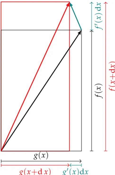 Figure 2 – Le secret de la dérivée de g f .