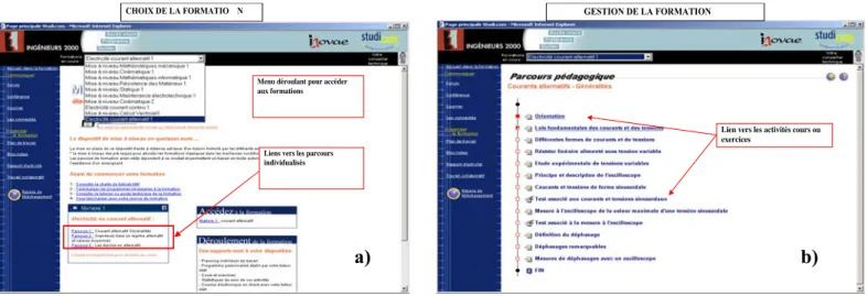 Figure n°5 : les deux premières pages écrans de la plate-forme AMI