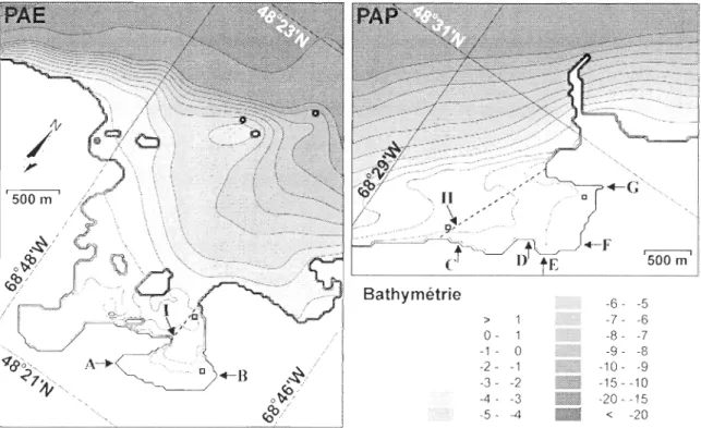 Figure 1-4  Sites  d 'é chantillonnage  dans  les  mara is  cô tiers  de  l'es tuaire  du  Sainlt-Laurent