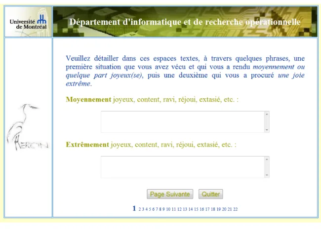 Figure  3.2  Saisie des situations émotionnelles 