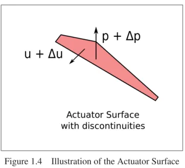 Figure 1.4 Illustration of the Actuator Surface with discontinuities
