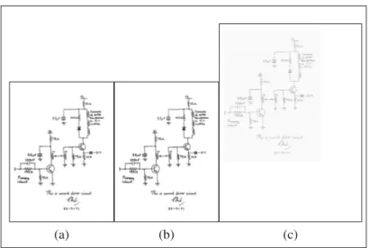 Figure 1.10 Visual impact of multilevel embedding in the CCITT2 image. The BIz logo was embedded as a robust watermark (Q = 10 and α = 0 