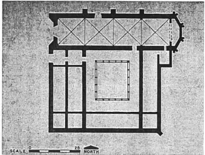 Fig. 36. Plan du complexe dominicain de Santa Maria Asunciôn Tlaxiaco, Mixteca Alta. Tiré de Mullen, 1975.