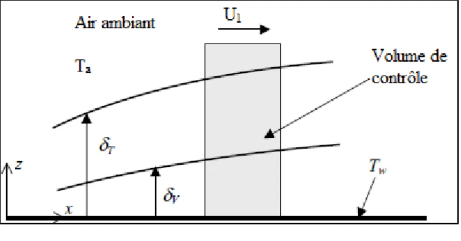 Figure 2.3 Schéma d'un volume de contrôle  sur la surface d’impact 