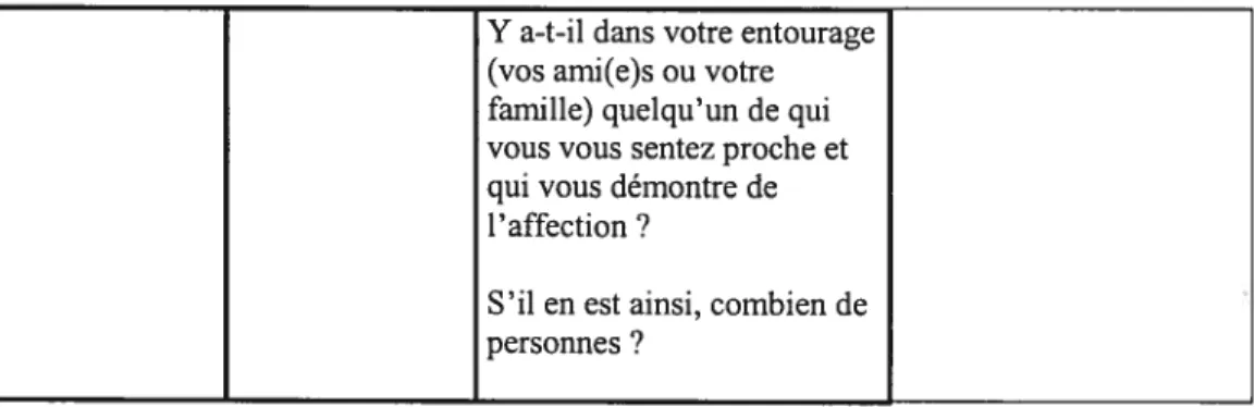 Tableau IX: Les variables de contrôle