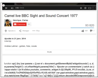 Figure 1.10: JavaScript code is being displayed, rather than interpreted, on YouTube.