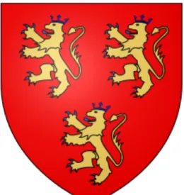 Figure 6 : Blason de la Dordogne : « de gueules aux trois lions d'or  couronnés, armés et lampassés d’azur »