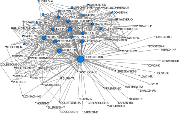 Figure 4 : Le réseau de la recherche entre 1990 et 1999 196 .  