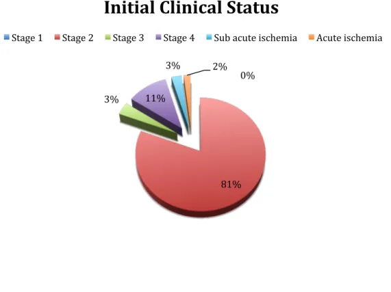 Figure 4. Clinical outcomes at the end of the follow up. Patients classified by Leriche and Fontaine Classification.