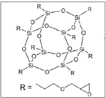 Figure 2.3  Le GPOSS :cœur en silice   inorganique avec les groupes latéraux réactifs 