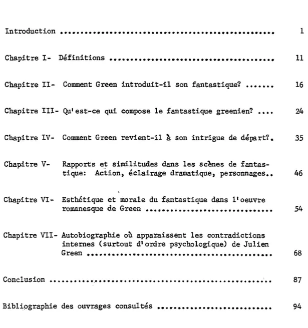 TABLE  DES  MATIERES 