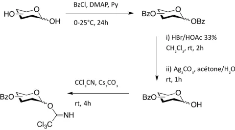Figure 6 : Synthèse des sucres trichloroacétimidates protégés