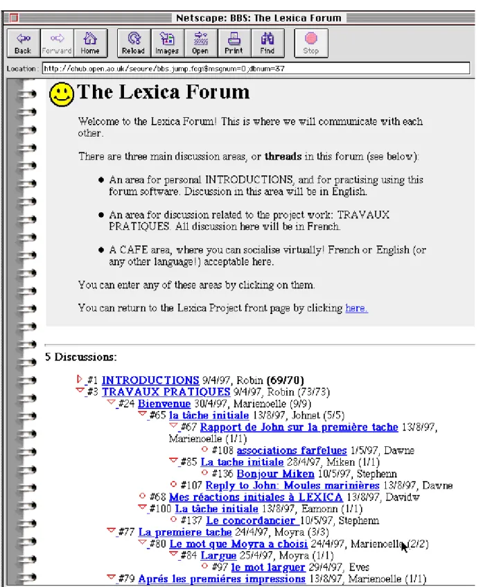 Figure 2 : Le Forum de "Lexica Online"