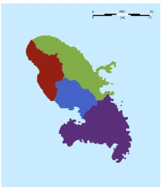 Figure 4 Les zones médicales géographiques de la Martinique 