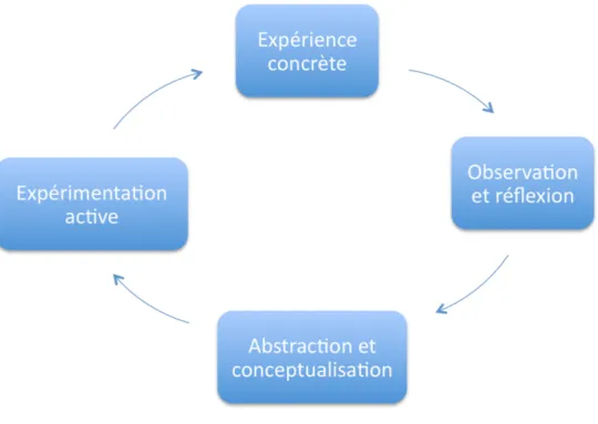 Figure 2 : les quatre étapes de l’apprentissage expérientiel de Kolb (1984) 