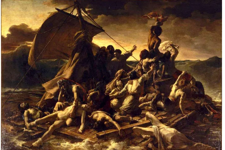 Fig. 7 : Théodore Géricault, Le radeau de la Méduse, 1818-1819, peinture à l’huile, toile sur bois, Musée  du Louvre