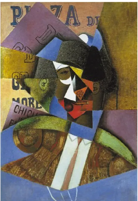 Fig. 8 : Juan Gris, Le Torero, 1912. Reproduction en frontispice à Ernest Hemingway, Death in the  Afternoon, New York, Halcyon House, 1932.