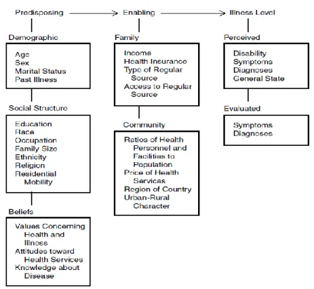 Figure 1 Les déterminants individuels de l’utilisation des soins de santé d’après  Andersen et Newman 