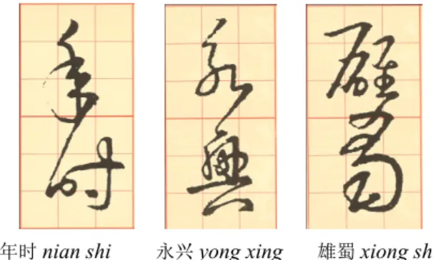 Fig. 5 : Modèles de l’écriture cursive de Wang Wizhi 14