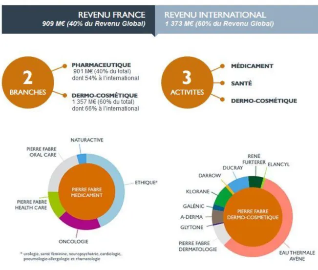 Figure 5 : Marques de dermo-cosmétique du groupe Pierre  Fabre (www.pierre-fabre.com, consulté le 10 avril 2017) 