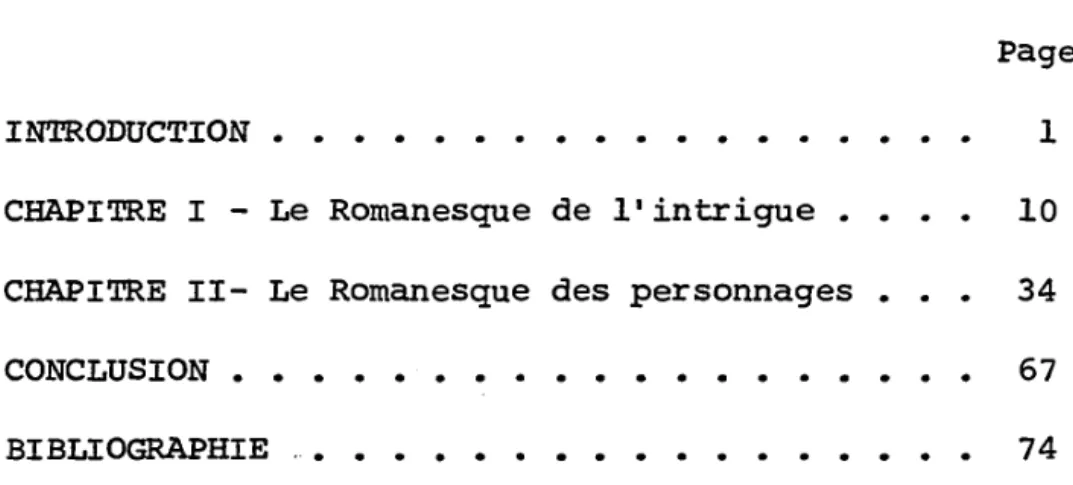 TABLE  DES  MATIERES 