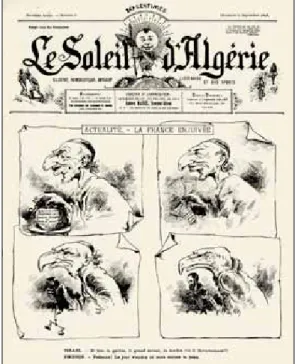 Fig. 7 : Anonyme, « Actualité. - La France enjuivée », Le Soleil d’Algérie, 25 septembre 1898, (gravure ?), BnF