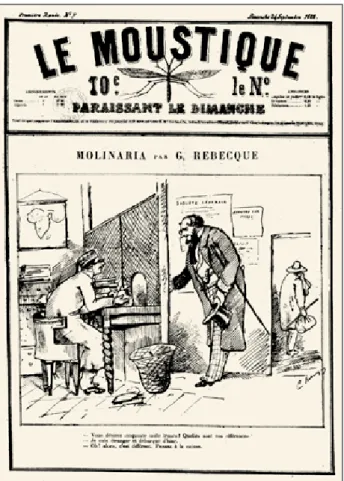 Fig. 1 : G. Rebecque, « Molinaria », Le Moustique, 24 septembre 1882, (gravure ?), BnF
