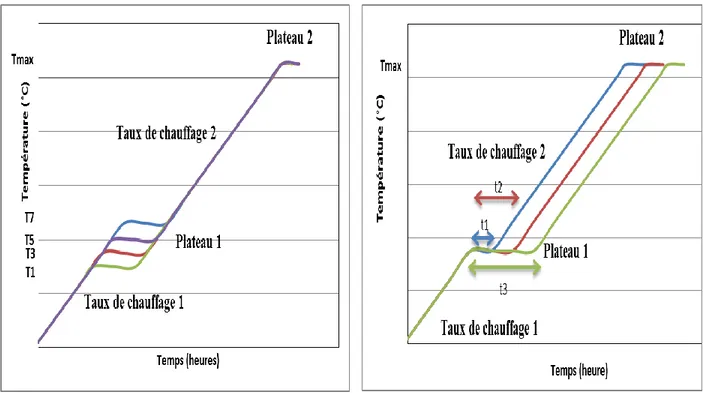 Figure 3-4 : Un schéma montrant les plateaux et les temps de maintien en utilisant les  variables du tableau 3-2