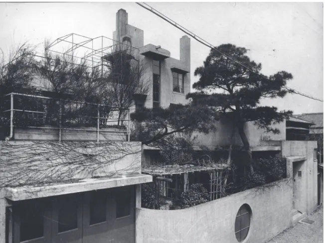 Fig. 8 : Antonin Raymond, Tōkyō, 1923 : maison des Raymond, la première maison moderne en béton  armé construite au Japon