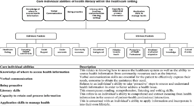 Figure 1. «Core individual abilities of health literacy within the health care setting» (Jordan  et al.,2013) 