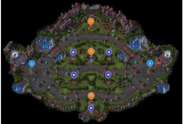 Figure 8.  Dragon Shire, une carte typique de Heroes of the Storm. 