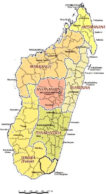 Figure 2 – Les 6 provinces du pays