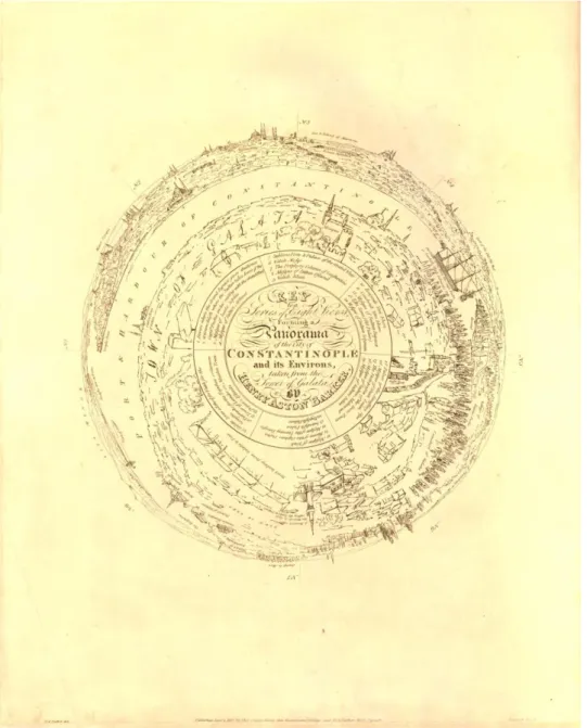 Fig. 5 : Richard Sawyer. Plan d’orientation pour le panorama de la ville de  Constantinople