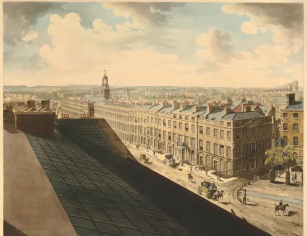 Fig. 9 : Frederick Birnie, d’après Henry Aston Barker. « A View of London taken from  the top of Albion Mills, Blackfriars », 1792, no