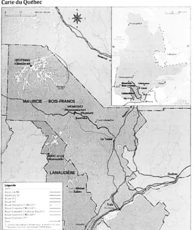 Figure 2 : I Mcalisation des trois communautés atikamek” (Manawan, r