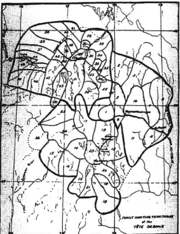 Figure 5 : Les territoires de chasse familiaux des Atikamekv en 1925