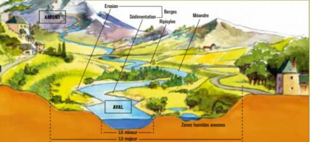 Figure 5 : la rivière et son bassin versant (Chaussis et al 2012)