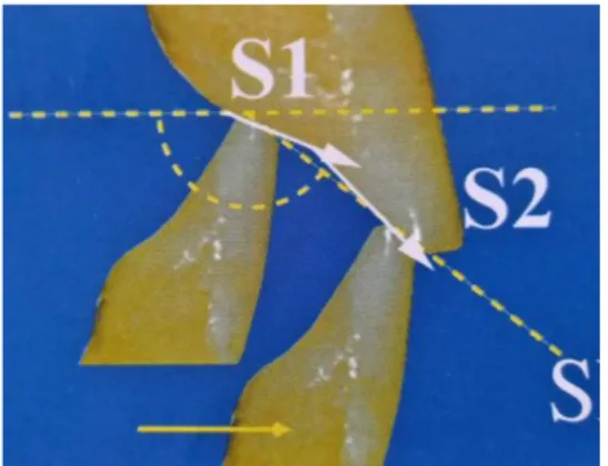 Figure 8 : Image représentant les pentes de guidages : S1,  S2 et S la pente fonctionnelle 