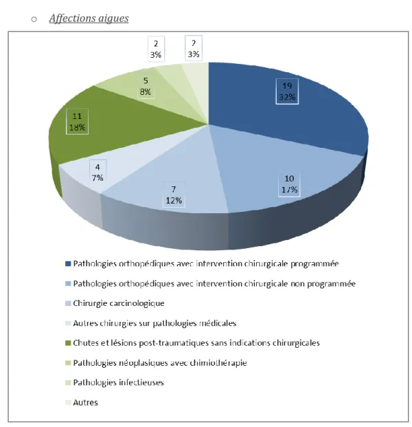 Figure 5 : Répartition des affections aigues principales préalables à l’admission au SSR