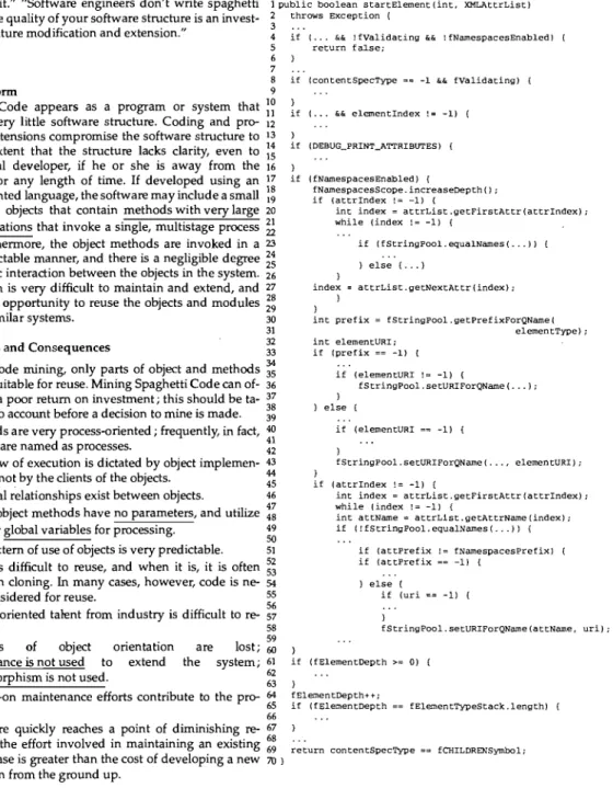 FIG.  2.1  - Description textuelle du Spaghetti Code extrait du livre  de  Brown et al