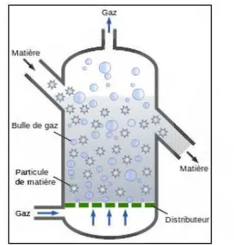 Figure 1. 7 : Image simplifiée d'un réacteur  à  lit fluidisé (Wikipédia) 