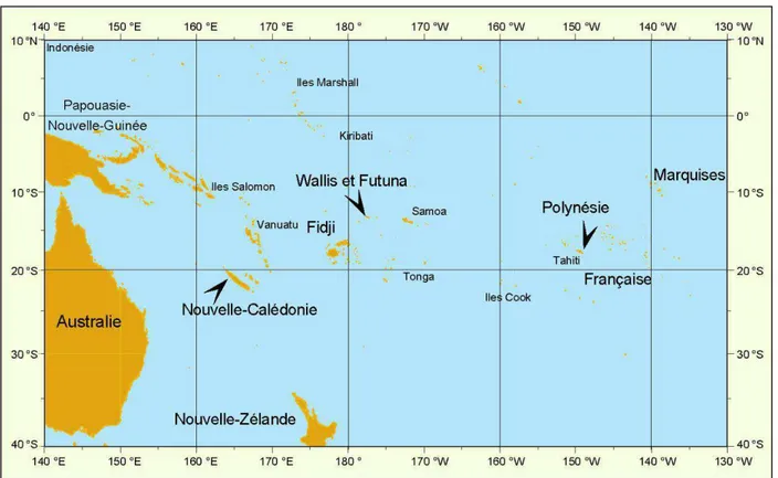 Figure 1 : Le sud-ouest Pacifique   (Allenbach et Hoibian 2006) 