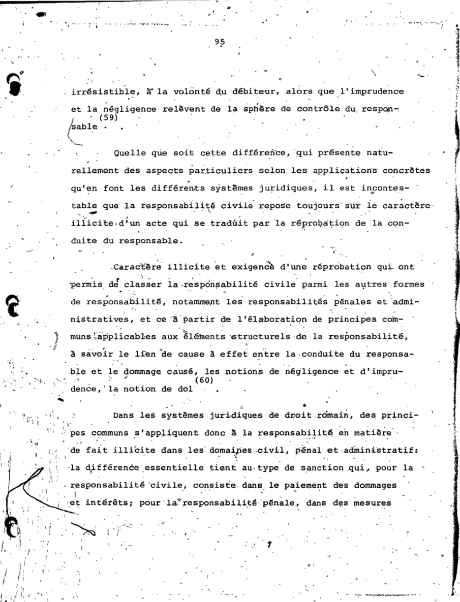 table  que  la  responsabi,l~\é  civile  repose  touj?urs" sUr  ~e  caractère· 