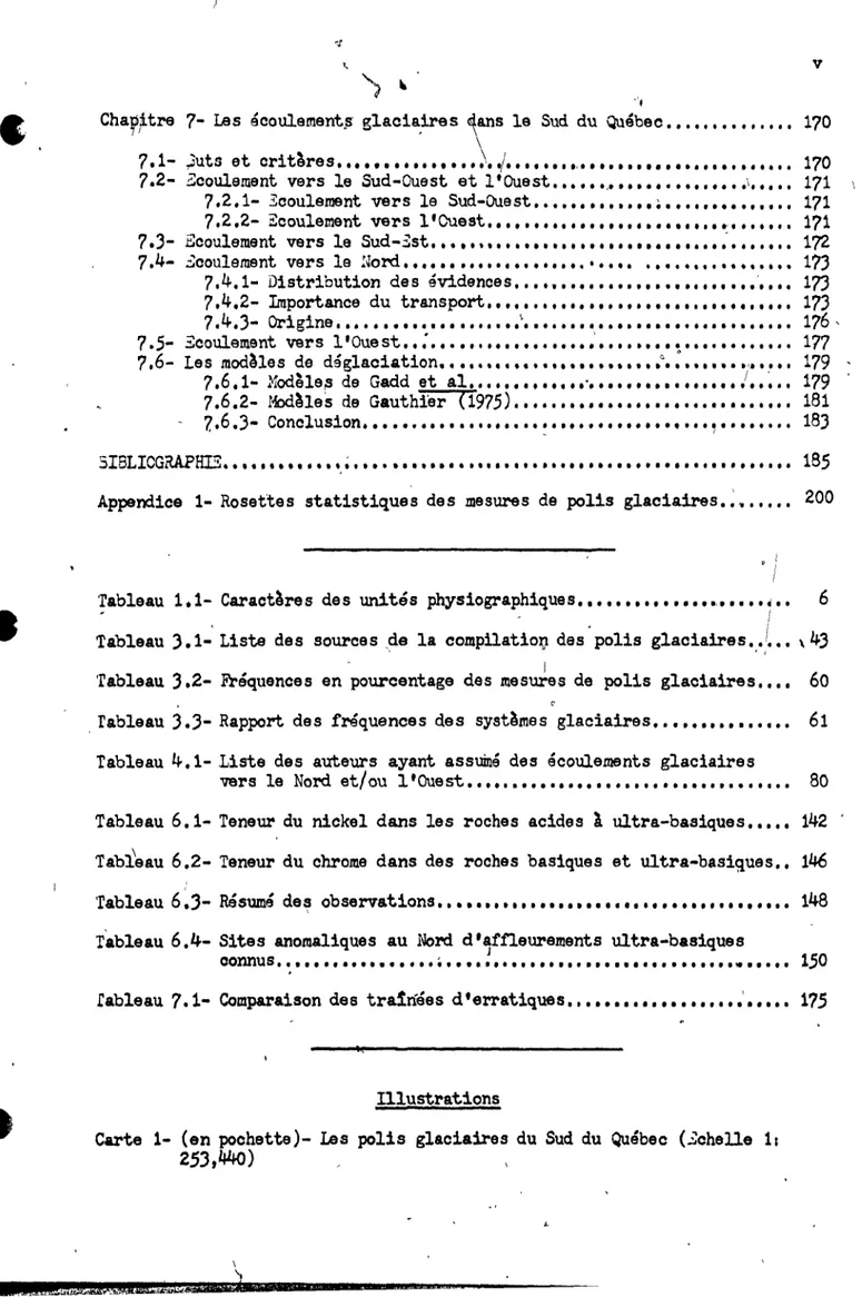 Tableau  3.1~  Lista  des  sources  ,de  la  ,  compilatio~  des' polis  glaciaires ••  ,  1  ~  ••  ,43 