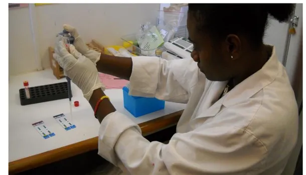 Figure 9. Les tests de dépistage rapide (Determine) pour le VIH, l’Hépatite B. et la Syphilis,   hôpital central de Port-Vila, 2011 