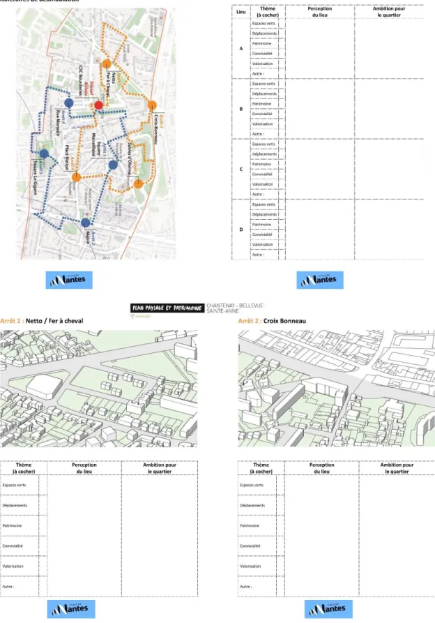 Figure 9 : Extraits du carnet de déambulations pour le plan de paysage de Nantes Métropole (IDEA RECHERCHE, ODIN, 2019) 