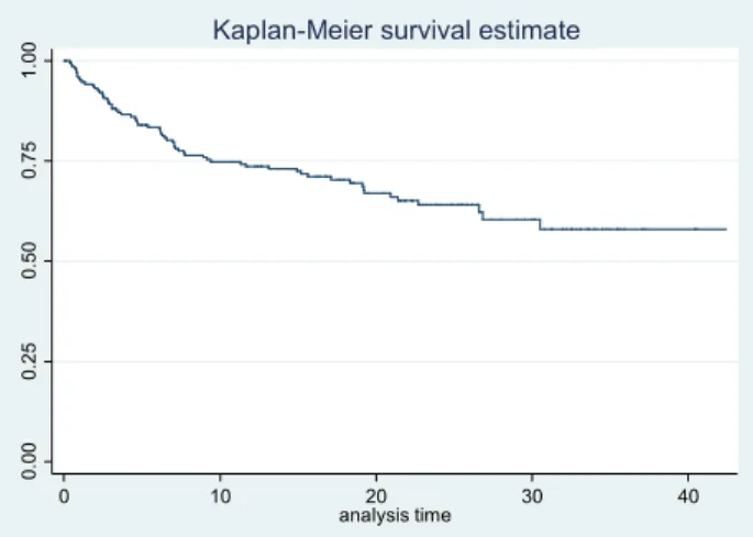 Figure 6. Kaplan-Meier survival estimate for relapse. 