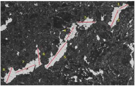 Figure 4.20 : Détermination de la largeur de la fissuration de l’échantillon d’anode analysé