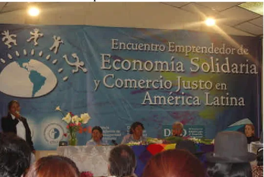 Figure V :  Conférenciers à la  Rencontre latino-américaine d’économie  solidaire et de commerce équitable 